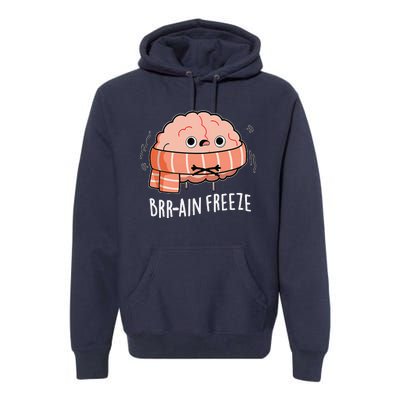 Brrain Freeze Brain Freeze Cold Funny Anatomy Pun Premium Hoodie