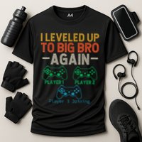 Big Funny Brother Est 2025 I Leveled To Brother Up Again Gift Announcement Cooling Performance Crew T-Shirt