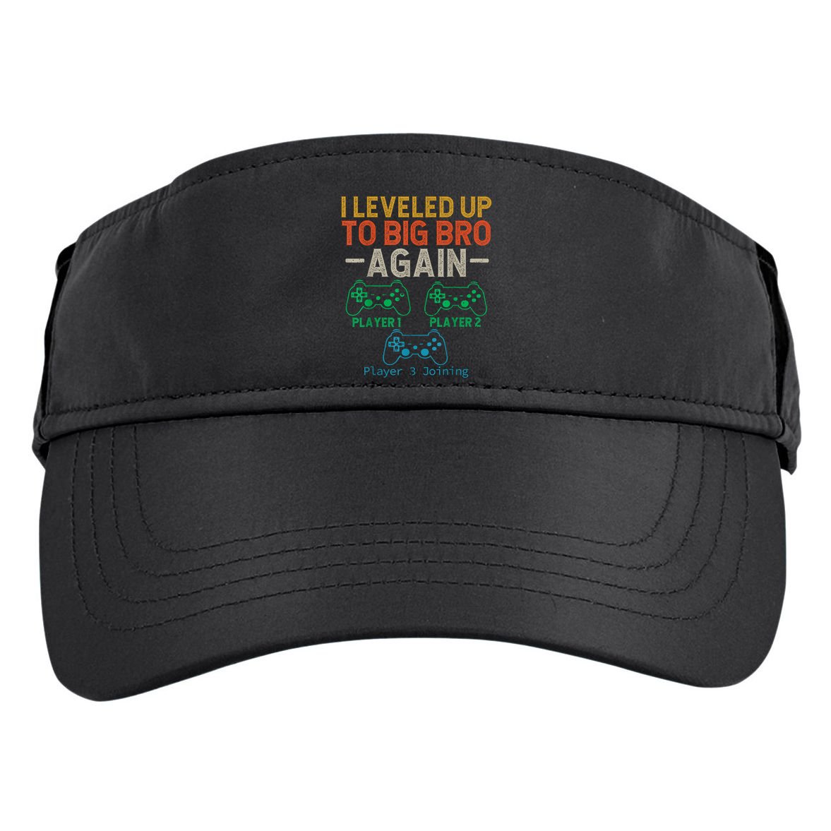 Big Funny Brother Est 2025 I Leveled To Brother Up Again Gift Announcement Adult Drive Performance Visor