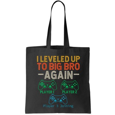 Big Funny Brother Est 2025 I Leveled To Brother Up Again Gift Announcement Bag