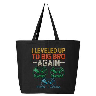 Big Funny Brother Est 2025 I Leveled To Brother Up Again Gift Announcement 25L Jumbo Tote
