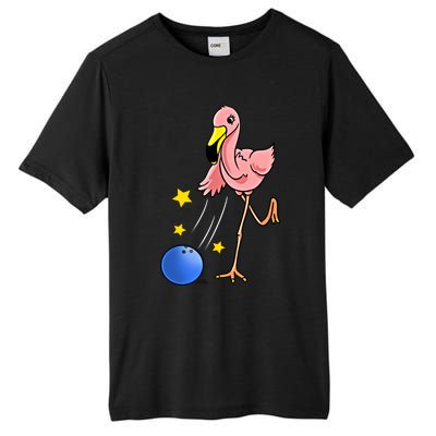 Bowling Flamingo Bowling Lover Gift Funny Gift Tall Fusion ChromaSoft Performance T-Shirt