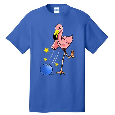 Bowling Flamingo Bowling Lover Gift Funny Gift Tall T-Shirt