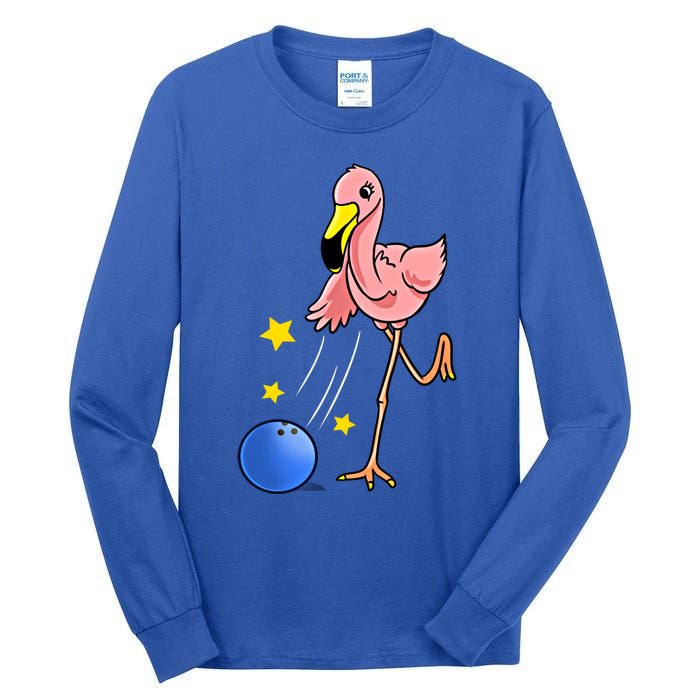 Bowling Flamingo Bowling Lover Gift Funny Gift Tall Long Sleeve T-Shirt