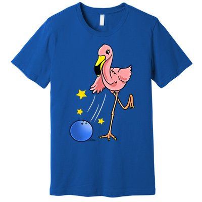 Bowling Flamingo Bowling Lover Gift Funny Gift Premium T-Shirt