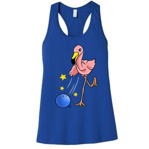 Bowling Flamingo Bowling Lover Gift Funny Gift Women's Racerback Tank