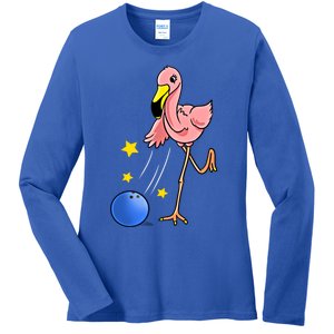 Bowling Flamingo Bowling Lover Gift Funny Gift Ladies Long Sleeve Shirt