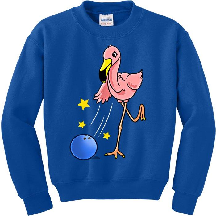 Bowling Flamingo Bowling Lover Gift Funny Gift Kids Sweatshirt