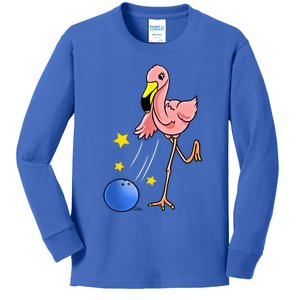 Bowling Flamingo Bowling Lover Gift Funny Gift Kids Long Sleeve Shirt