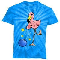 Bowling Flamingo Bowling Lover Gift Funny Gift Kids Tie-Dye T-Shirt