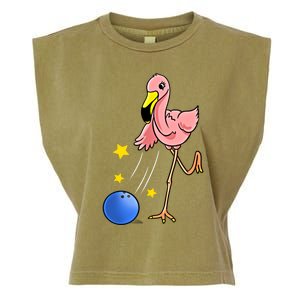 Bowling Flamingo Bowling Lover Gift Funny Gift Garment-Dyed Women's Muscle Tee