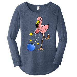 Bowling Flamingo Bowling Lover Gift Funny Gift Women's Perfect Tri Tunic Long Sleeve Shirt