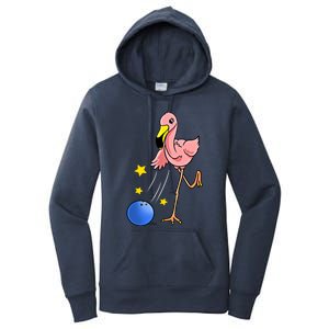 Bowling Flamingo Bowling Lover Gift Funny Gift Women's Pullover Hoodie