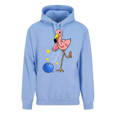 Bowling Flamingo Bowling Lover Gift Funny Gift Unisex Surf Hoodie