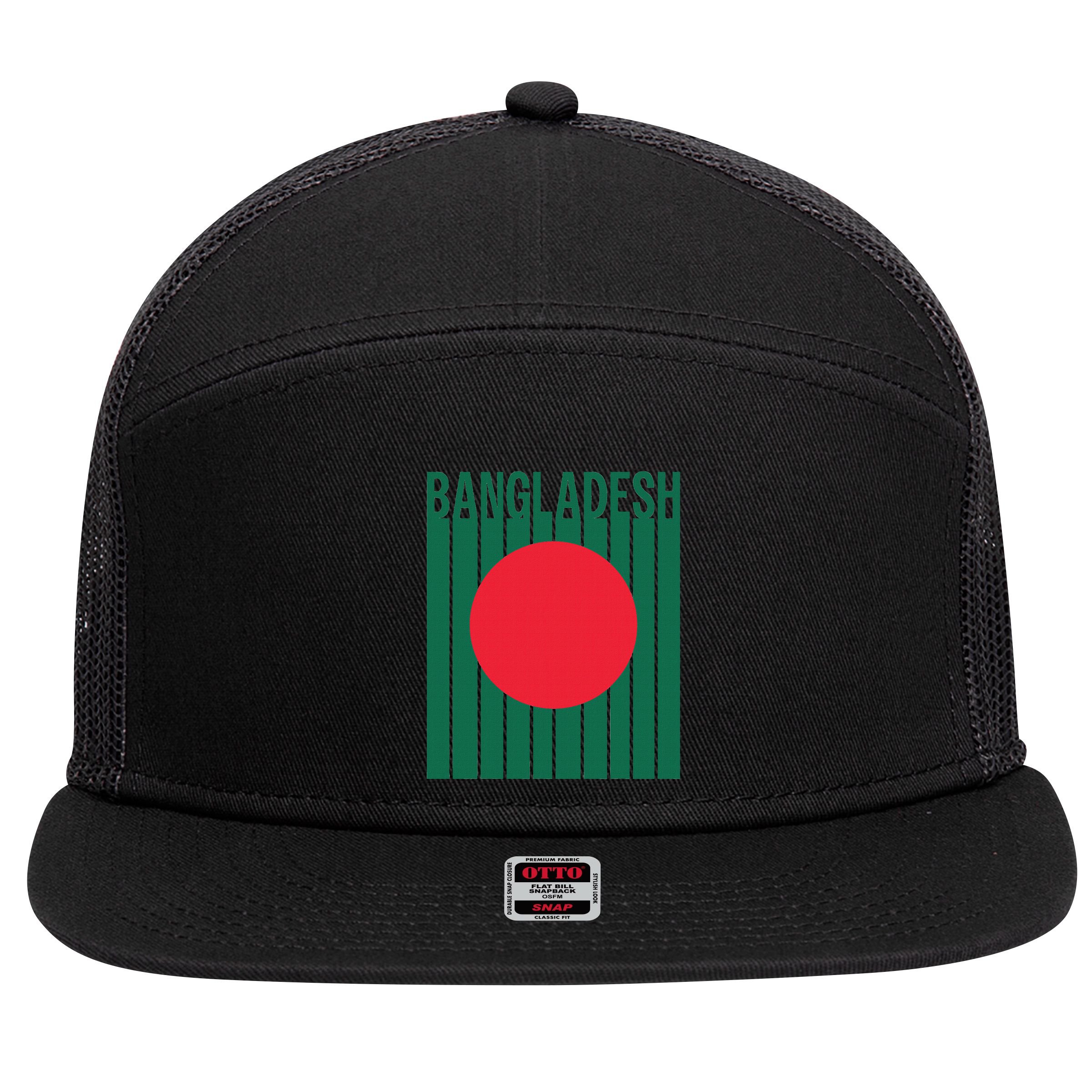 Bangladesh Flag 7 Panel Mesh Trucker Snapback Hat