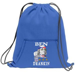 Benjamin Franklin Ben Drankin 4th Of July Usa Flag Cute Gift Sweatshirt Cinch Pack Bag