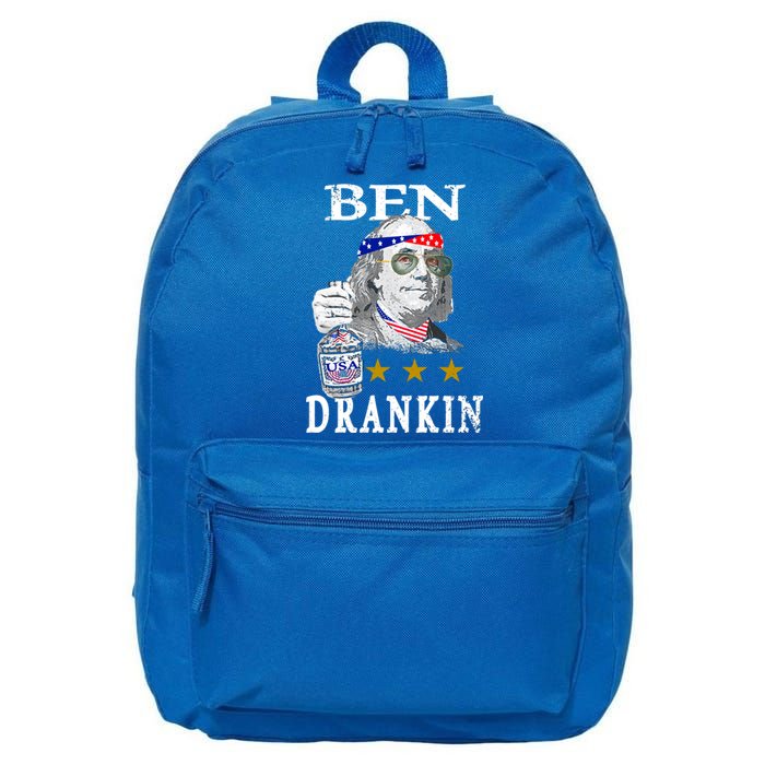 Benjamin Franklin Ben Drankin 4th Of July Usa Flag Cute Gift 16 in Basic Backpack