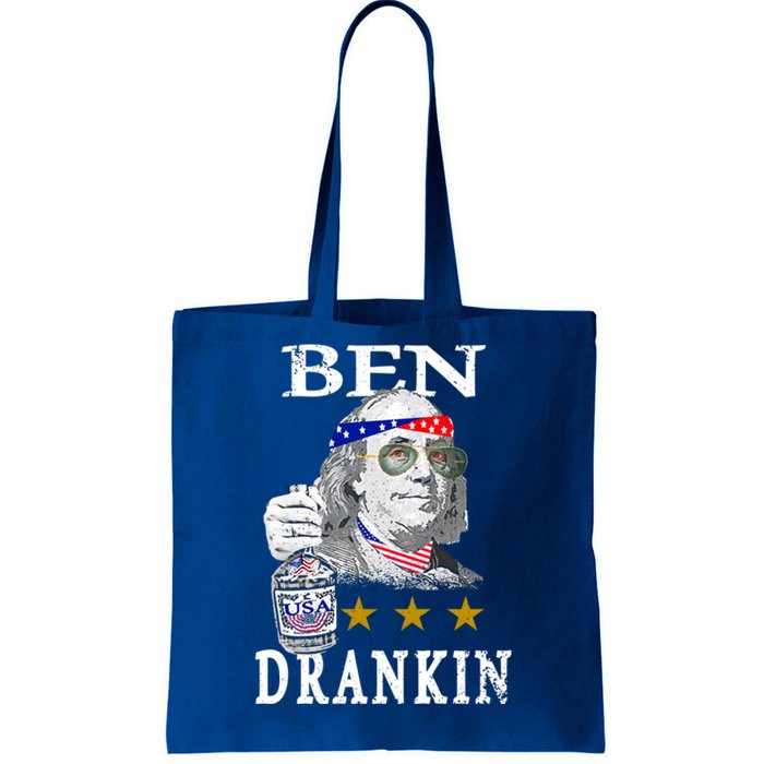 Benjamin Franklin Ben Drankin 4th Of July Usa Flag Cute Gift Tote Bag