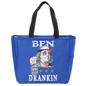 Benjamin Franklin Ben Drankin 4th Of July Usa Flag Cute Gift Zip Tote Bag