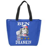 Benjamin Franklin Ben Drankin 4th Of July Usa Flag Cute Gift Zip Tote Bag