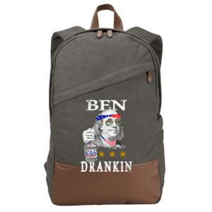 Benjamin Franklin Ben Drankin 4th Of July Usa Flag Cute Gift Cotton Canvas Backpack