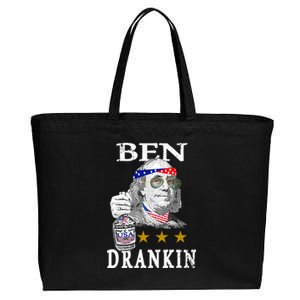 Benjamin Franklin Ben Drankin 4th Of July Usa Flag Cute Gift Cotton Canvas Jumbo Tote