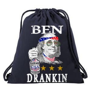 Benjamin Franklin Ben Drankin 4th Of July Usa Flag Cute Gift Drawstring Bag