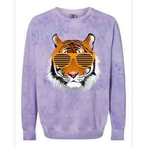 Birthday For Boy Cool Tiger Striped Animal Theme Party Colorblast Crewneck Sweatshirt