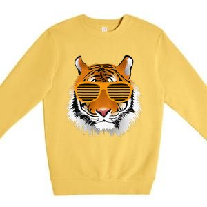 Birthday For Boy Cool Tiger Striped Animal Theme Party Premium Crewneck Sweatshirt