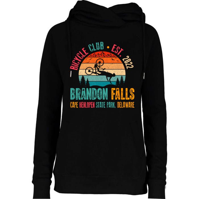 Brandon Falls Bicyle Club Retro Biden Bike Womens Funnel Neck Pullover Hood