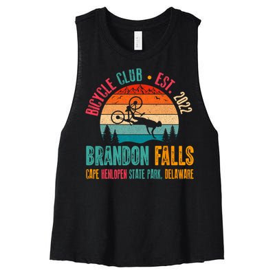 Brandon Falls Bicyle Club Retro Biden Bike Women's Racerback Cropped Tank