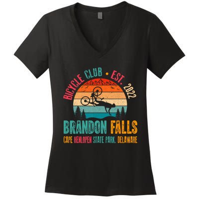 Brandon Falls Bicyle Club Retro Biden Bike Women's V-Neck T-Shirt