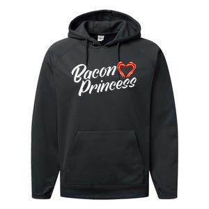 Breakfast Funny Bacon Lover Bacon Princess Performance Fleece Hoodie