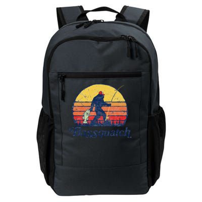 Bassquatch! Funny Bigfoot Fishing Outdoor Retro Daily Commute Backpack