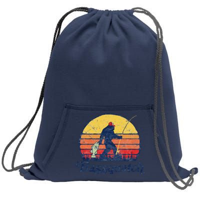 Bassquatch! Funny Bigfoot Fishing Outdoor Retro Sweatshirt Cinch Pack Bag