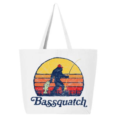 Bassquatch! Funny Bigfoot Fishing Outdoor Retro 25L Jumbo Tote