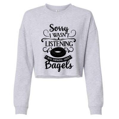 Bagel For Bagels Lovers Gift Cropped Pullover Crew