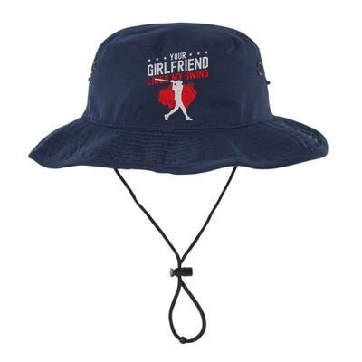 Baseball Fan Batter Vintage Your Girlfriend Likes My Swing Bucket Hat