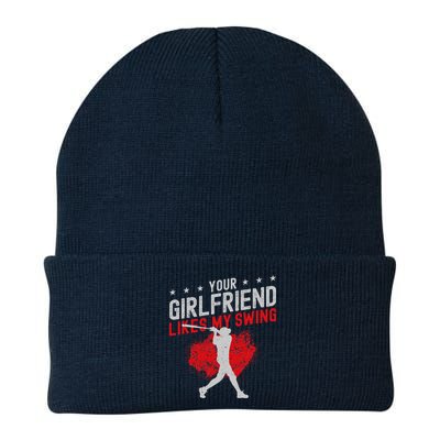 Baseball Fan Batter Vintage Your Girlfriend Likes My Swing Beanie