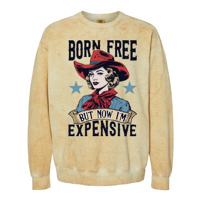 Born Free But Now Im Expensive Colorblast Crewneck Sweatshirt