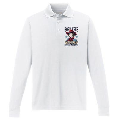 Born Free But Now Im Expensive Performance Long Sleeve Polo