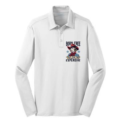 Born Free But Now Im Expensive Silk Touch Performance Long Sleeve Polo