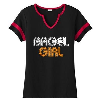 Bagel Funny Bagel Lover Costume Gift Funny Gift Ladies Halftime Notch Neck Tee