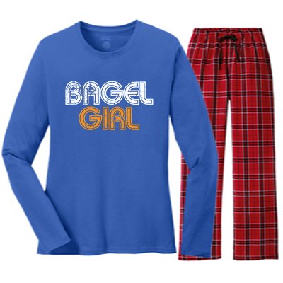 Bagel Funny Bagel Lover Costume Gift Funny Gift Women's Long Sleeve Flannel Pajama Set 