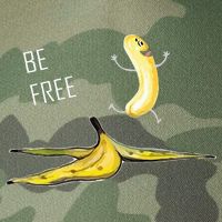 Be Free Banana Funny Banana Man Running Banana Stripping Legacy Tie Dye Trucker Hat