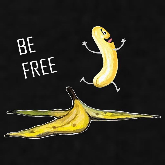 Be Free Banana Funny Banana Man Running Banana Stripping Ladies PosiCharge Tri-Blend Wicking Tank