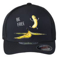 Be Free Banana Funny Banana Man Running Banana Stripping Flexfit Unipanel Trucker Cap