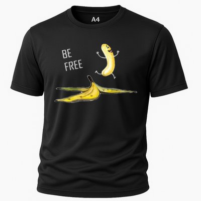 Be Free Banana Funny Banana Man Running Banana Stripping Performance Shirt