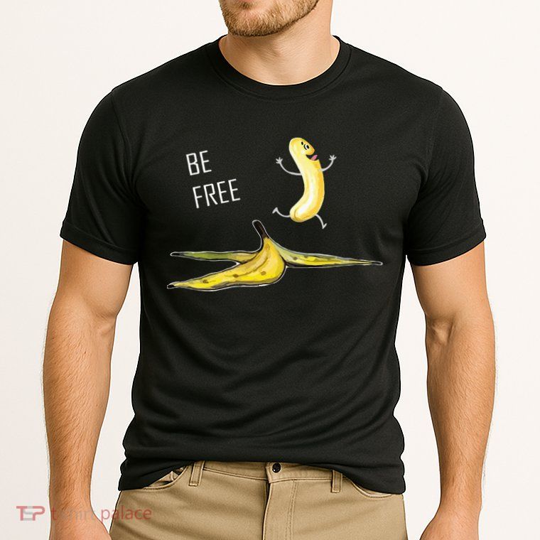 Be Free Banana Funny Banana Man Running Banana Stripping Performance Shirt