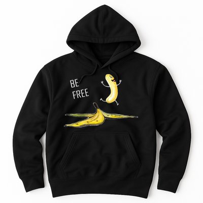 Be Free Banana Funny Banana Man Running Banana Stripping Hoodie